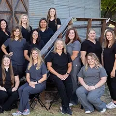 Clinical and administrative staff from Beyond Faith Homecare posing together outdoors.